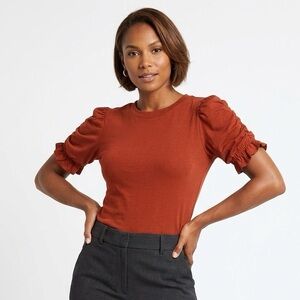 Elegant Rust Short Sleeve Top